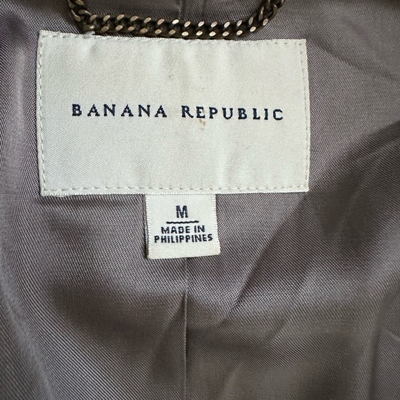 Banana Republic Bulll Horn Button Grey Coat With Breast Pockets M, Heavy, Boho - Picture 8 of 12